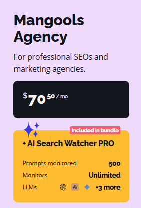 KWFinder by mangools agency plan