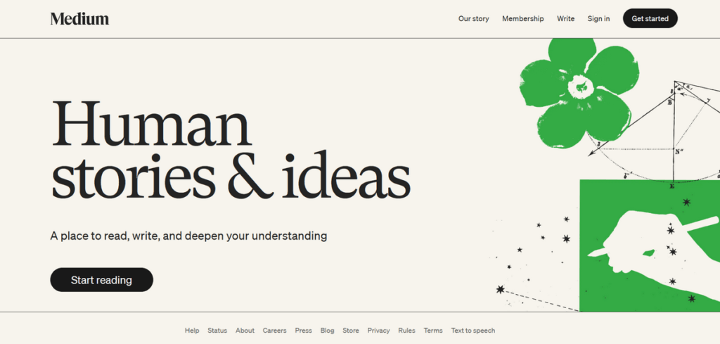 medium - free blogging platform for writers