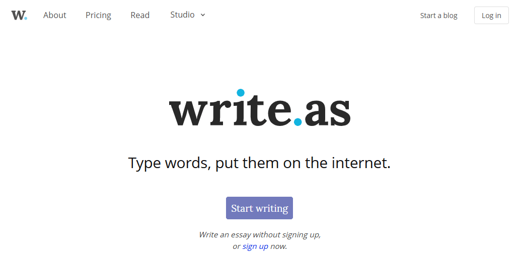 write as - old blog post publishing platform