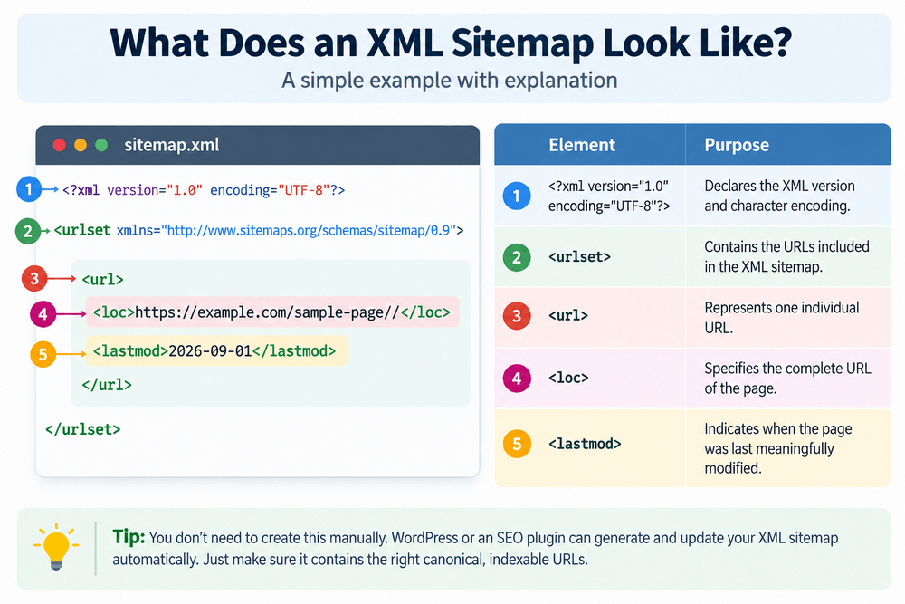 what does an XML sitemap look like