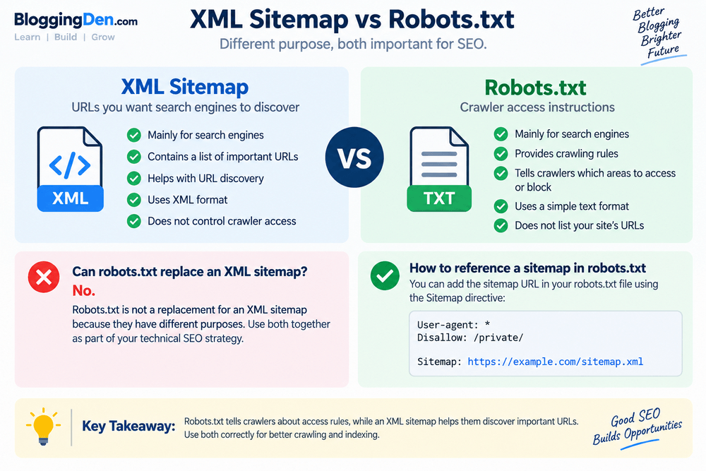 xml sitemap vs Robots txt