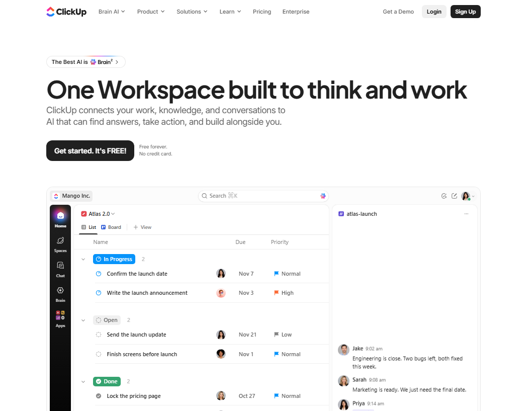 clickup - Best Overall Project Management Software